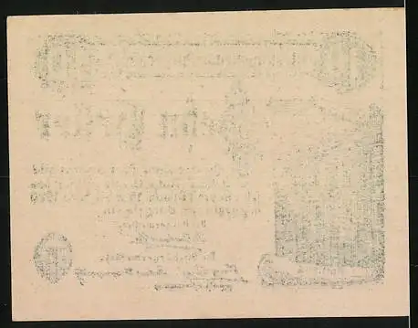 Notgeld Purkersdorf 1920, 10 Heller, Rathaus-Abbildung und Text mit Unterschriften