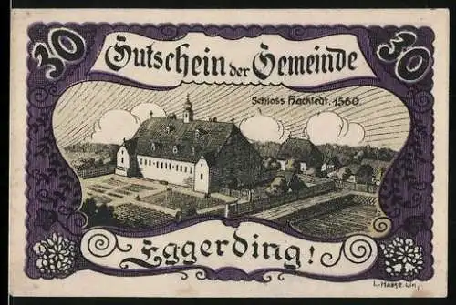 Notgeld Eggerding 1920, 30 Heller, Schloss Hackledt 1560