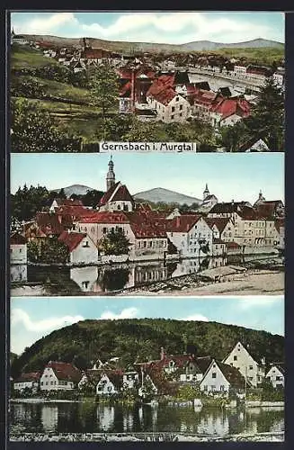 AK Gernsbach, Verschiedene Ansichten der Ortschaft