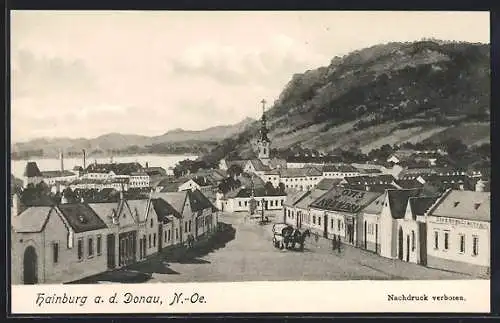 AK Hainburg a. d. Donau, Bäckerei Ott, Strassenpartie