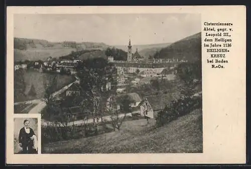 AK Baden, Blick zur Cistercienser-Abtei Heiligen-Kreuz