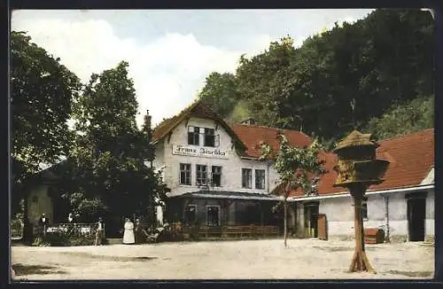 AK Weidlingbach, Cafe-Restaurant zur Schiessstätte von Franz Zischka