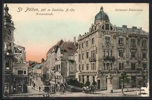 AK St. Pölten, Restaurant Kaiserkrone und Kremserstrasse