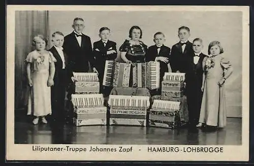 AK Hamburg-Lohbrügge, Liliputaner-Truppe Johannes Zapf