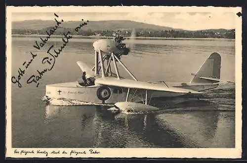 AK Wasserflugzeug Fliegendes Kreuz und der fliegende Pater