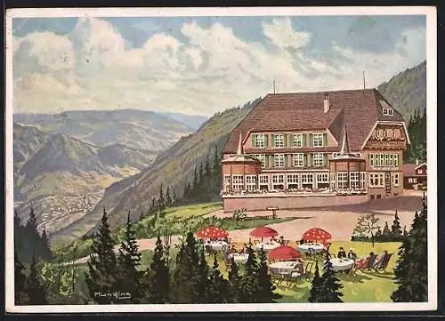 Künstler-AK Forbach, Hotel Rote Lache