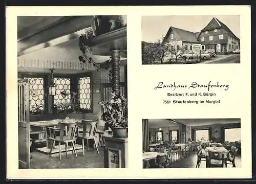 AK Staufenberg / Murgtal, Gasthaus-Landhaus Staufenberg, Hauptstrasse 30