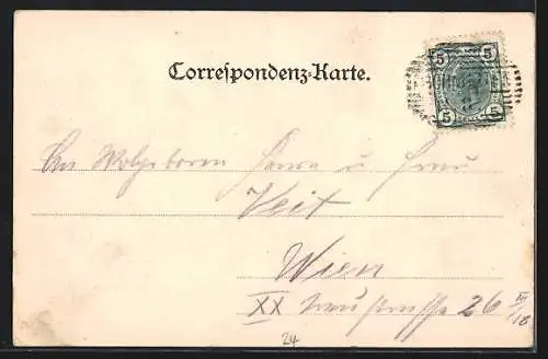 AK Frohnleiten, Ortsansicht, im Vordergrund die Eisenbahnstrecke