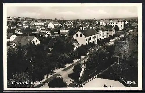 AK Fürstenfeld, Strassenpartie aus der Vogelschau