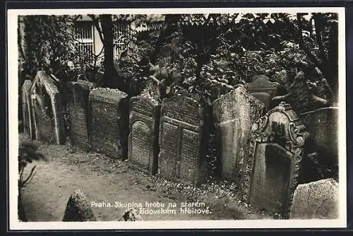 AK Praha, Skupina hrou na starem zidovskem hrbitove, jüdischer Friedhof