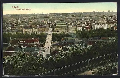 AK Prag / Praha, Ansicht der Stadt vom Petrin