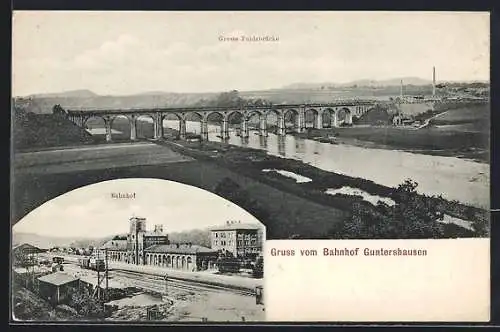 AK Guntershausen, Bahnhof, Grosse Fuldabrücke