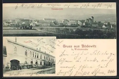 AK Bödewitz, Gasthof, Totalansicht der Ortschaft