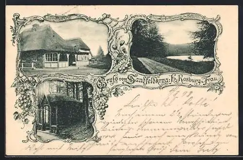 AK Cassdorf, Gasthof Sandfeldkrug von H. Rosenburg und Frau