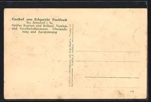 AK Fischbach / Sa., Gasthof Erbgericht Fischbach, Gast- und Vereinszimmer