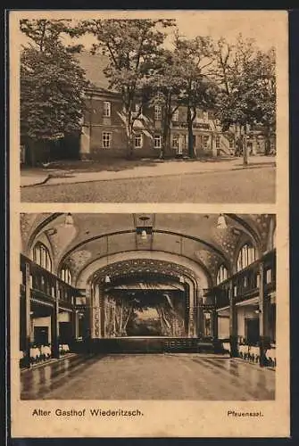 AK Wiederitzsch, Alter Gasthof Wiederitzsch mit Pfauensaal