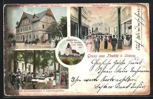 AK Thekla, Gasthaus, Grosser Saal, Kirche