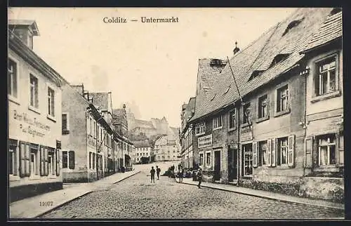 AK Colditz, Strasse am Untermarkt