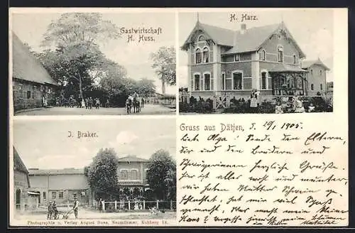 AK Dätgen, Gasthaus H. Huss, Gasthaus H. Harz, Gasthaus J. Braker