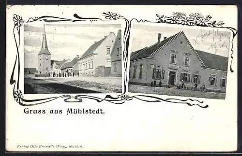 AK Mühlstedt, Gasthof zu Mühlstedt, Kirche