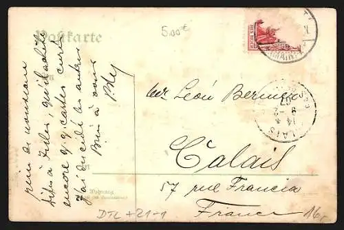 Lithographie Mainz, Stadt von der Brücke gesehen, beleuchtete Fenster, Halt gegen das Licht