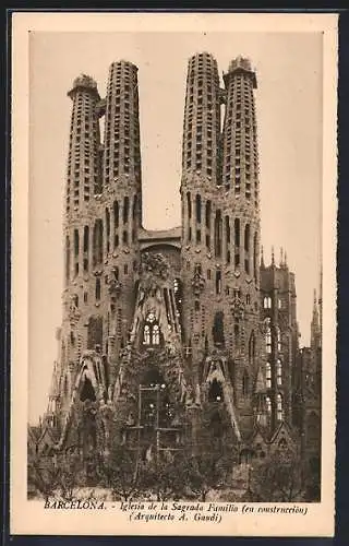 AK Barcelona, Iglesia de la Sagrada Familia en construccion