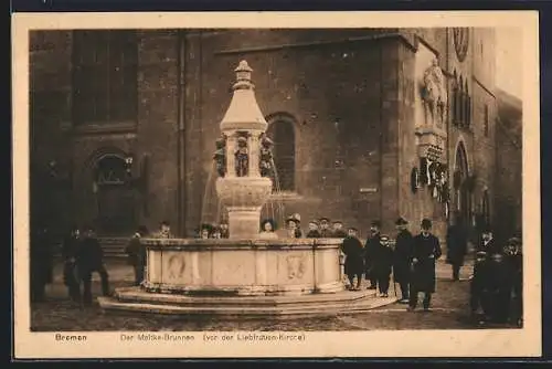 AK Bremen, Der Moltke-Brunnen von der Liebfrauenkirche