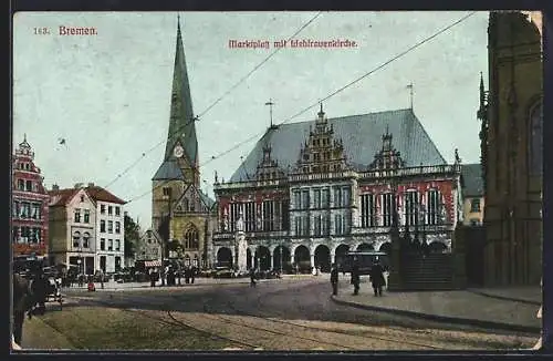 AK Bremen, Marktplatz mit Liebfrauenkirche