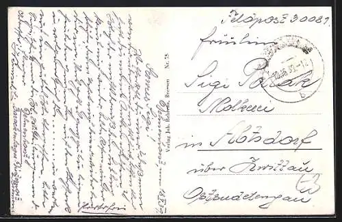 AK Bremen, Roland, Rathaus und Freihafen II