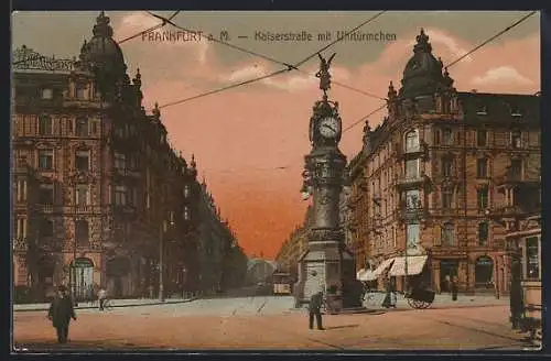 AK Frankfurt /Main, Kaiserstrasse und Uhrtürmchen