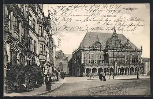 AK Bremen, Marktplatz mit Rathaus