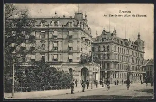 AK Bremen, Am Heerdentor, mit Hotel de l`Europe