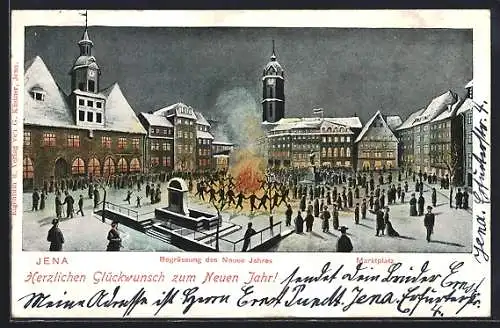 AK Jena, Neujahrsfeuer auf dem Marktplatz