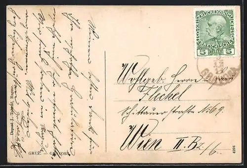 AK Gruz, Ortsansicht aus der Vogelschau