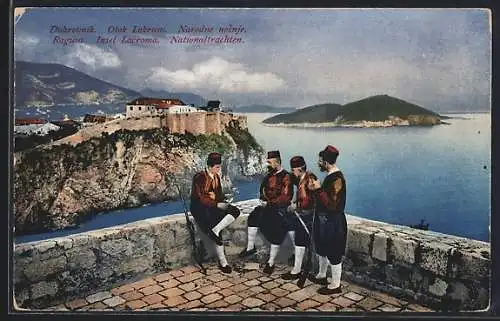 AK Dubrovnik, Insel Lacroma, Kroaten in Nationaltrachten