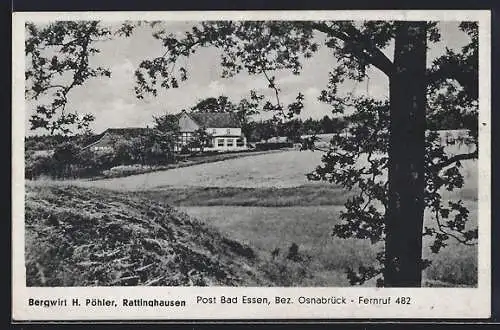 AK Rattinghausen, Gasthaus Bergwirt von H. Pöhler, Ansicht vom Wald aus