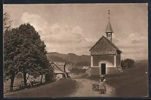 AK Joggelishof-Hinterzarten, Partie mit kleiner Kapelle