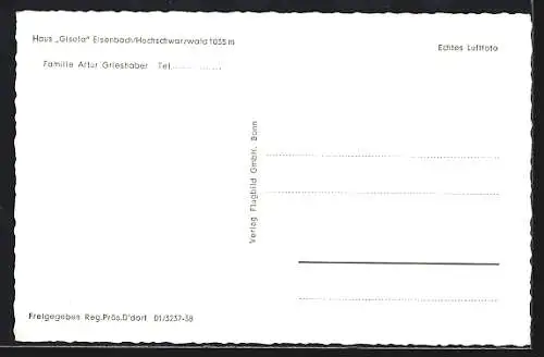 AK Eisenbach / Schwarzwald, Pension Haus Gisela, Bes. Familie Artur Grieshaber