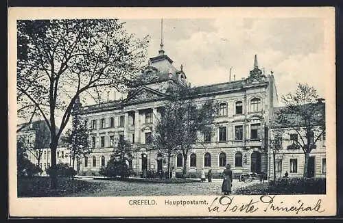 AK Crefeld, Partie am Hauptpostamt