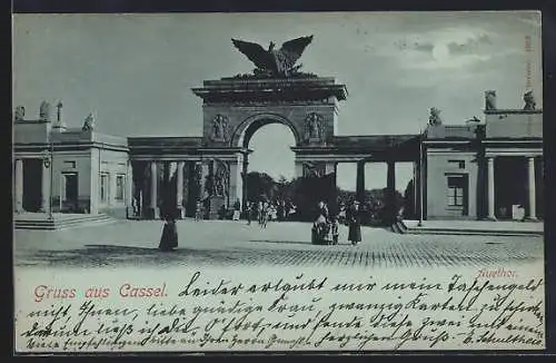 Mondschein-AK Cassel, Partie am Author
