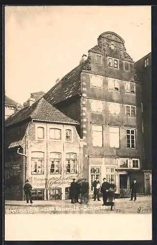 AK Bremen, Häuser Ecke Kaiserstrasse-Schlachte im Jahr 1896