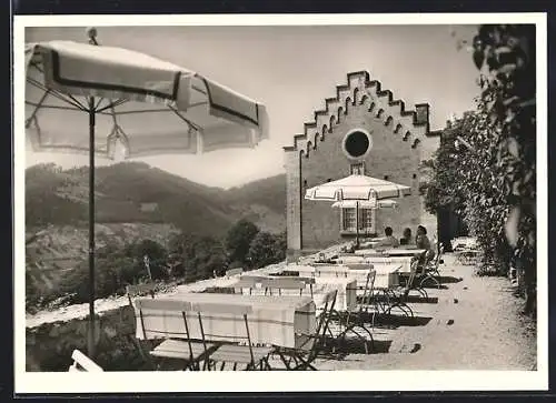 AK Schloss Eberstein im Murgtal, Kleine Süd-Terrasse mit Cafe