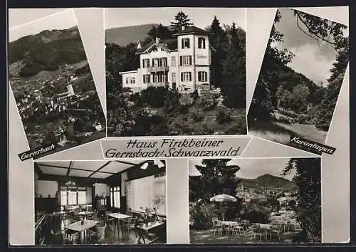 AK Gernsbach /Schwarzwald, Gasthaus Haus Finkbeiner, Ortsansicht
