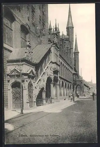 AK Lübeck, Rathaus mit Breitestrasse