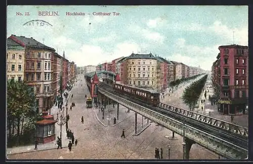 AK Berlin-Kreuzberg, Hochbahn am Kottbusser Tor