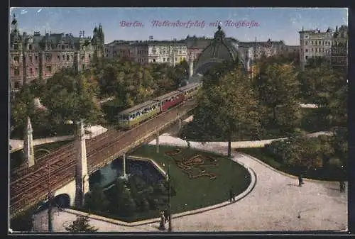 AK Berlin-Schöneberg, die Hochbahn auf dem Nollendorfplatz, U-Bahn