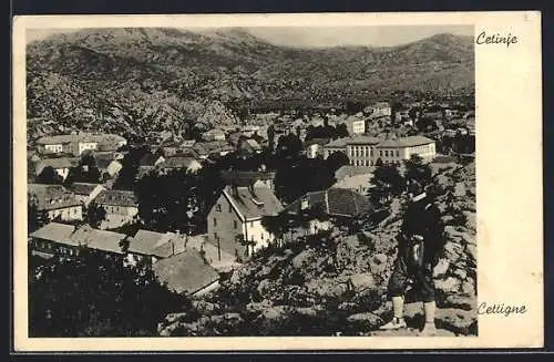 AK Cetinje / Cettigne, Ortsansicht vom Berg aus