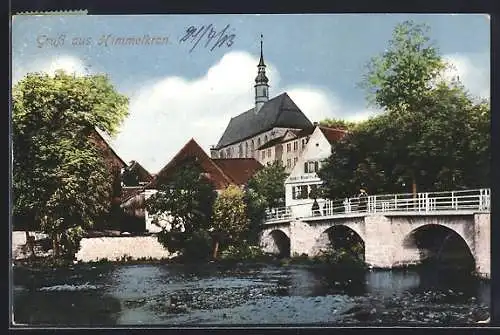 AK Himmelkron, Flusspartie mit Brücke