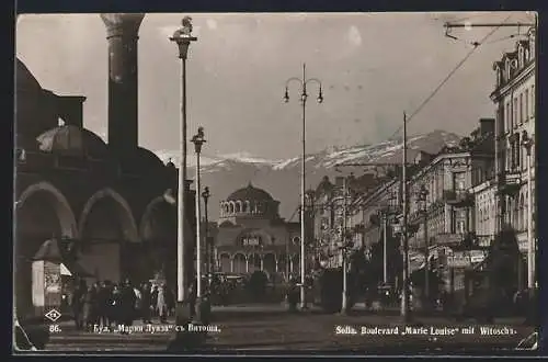 AK Sofia, Boulevard Marie Louise mit Witoscha