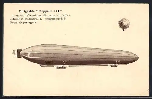 AK Modell Zeppelin III mit Gondeln